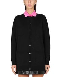 Moschino - Relaxed Fit Virgin Wool Cardigan - Lyst
