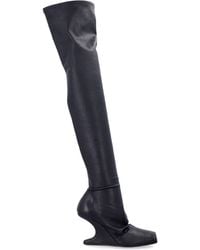 Rick Owens - Thigh-High Sock Boot With Cantilever Heel - Lyst