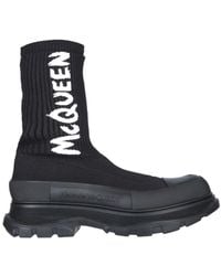 McQueen - Tread Slick Boot With Oversized Rubber Lug Sole - Lyst