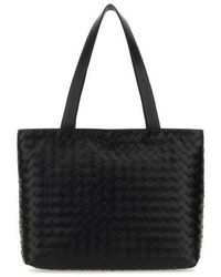Bottega Veneta - Small Intrecciato Zipped Tote Handbag - Lyst