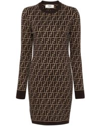 Fendi - Chic Long Sleeved Mini Dress - Lyst