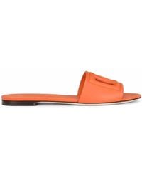 Dolce & Gabbana - Dg Logo Leather Sandal - Lyst
