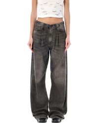 R13 - Damon Pleated Wide Leg Jean - Lyst