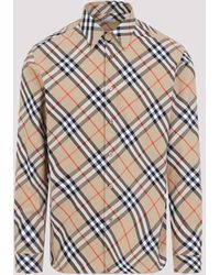 Burberry - Regular Fit Checked Cotton Shirt For - Lyst