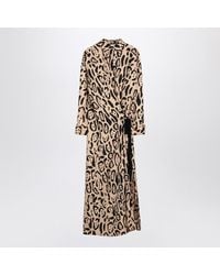 Max Mara - Animal Print Silk Dress With Criss-Cross Design For - Lyst