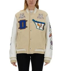 Off-White c/o Virgil Abloh - Mixed Colours Thunderbolt Varsity Bomber Jacket - Lyst