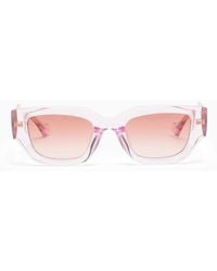 Gucci - Rectangular Pink/transparent Sunglasses - Lyst