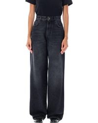Jean Paul Gaultier Pleat-Detail Wide-Leg Denim Pants in Blue Jean Paul Gaultier Pleat-Detail Wide-Leg Denim Pants in Blue