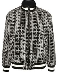 Balmain - Monogram Jacquard Reversible Bomber - Lyst