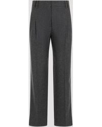 Brunello Cucinelli - Cropped Flannel Pants - Lyst