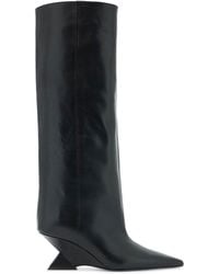 The Attico - Mini Leather Tube Boots With Iconic Pyramid Heel - Lyst