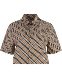 Burberry - Checkered Cotton Shirt For - Lyst