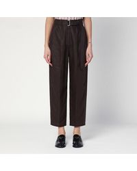 Brunello Cucinelli - Linen Trousers With Belt - Lyst