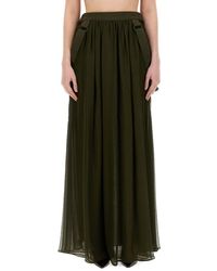 Max Mara - Long Jedy Silk Chiffon Skirt - Lyst