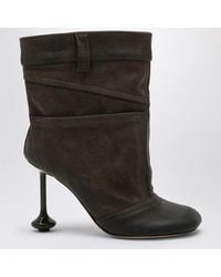 Loewe - Chic Taupe Suede Ankle Boots With Toy Heel - Lyst