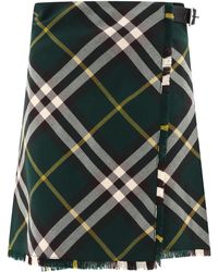 Burberry - Check Wool Kilt - Lyst