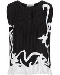Lanvin - Sleeveless Pleated Top - Lyst