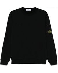 Stone Island - Zipped Pocket Cotton Crew Neck Sweatshirt - Lyst