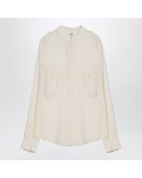 Chloé - Silk Mandarin Collar Blouse With Pockets - Lyst
