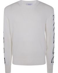 Off-White c/o Virgil Abloh - Diagonal Outline Knit Crewneck Sweater - Lyst