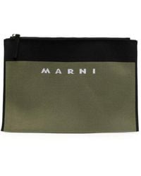 Marni - Logo-Embroidered Mini Zip Clutch Handbag - Lyst