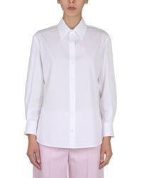 McQueen - Chic Poplin Shirt With Pointed Collar For - Lyst