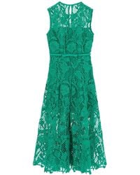 Self-Portrait - Sleeveless Midi Lace Dress - Lyst