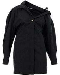 Jacquemus - Chic Mini Shirt Dress With Asymmetrical Neckline - Lyst