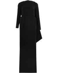 Balenciaga Pleated Tech-crepe Dress in Black | Lyst