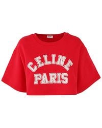 Celine - Mini Crewneck Cropped Top - Lyst