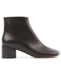 MM6 by Maison Martin Margiela - Signature Tabi Toe Ankle Boots With Block Heel - Lyst