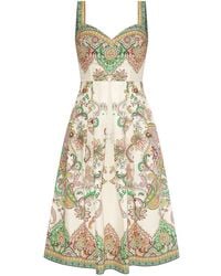 Etro - Strappy Dress With Decorative Print - Lyst