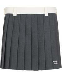Miu Miu - Pleated Waist Mini Skirt For - Lyst