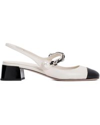 Miu Miu - Chain Detail Patent Slingback Heels - Lyst