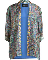 Etro - Paisley Print Open Front Jacket - Lyst