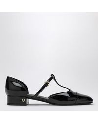 Ferragamo - Patent Leather Linette Ballerina Sandal - Lyst