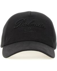 Balmain - Classic Cotton Baseball Hat With Logo Embroidery - Lyst
