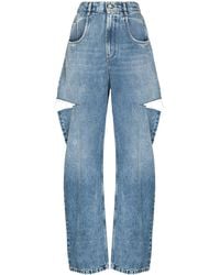 Maison Margiela - Cut-Out Denim Jeans - Lyst