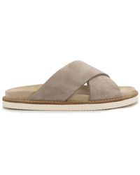 Brunello Cucinelli - Suede Cross-Over Sandals - Lyst