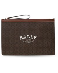 Bally - Large Clutch Handbag With Iconic Logo - Lyst