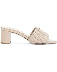 Miu Miu - High Heel Leather Sandals - Lyst