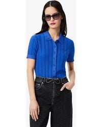 Lacoste - Ribbed Knit Polo Collar Sweater - Lyst