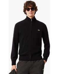 Lacoste - Wool Zip-Up Sweater - Lyst