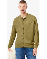 Lacoste - Fluid Rib Knit Cardigan - Lyst