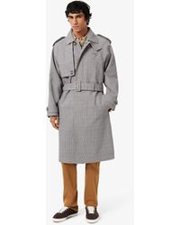 Lacoste - Water-Repellent Plaid Trench Coat - Lyst