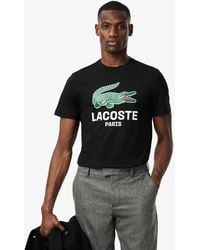 Lacoste - Printed Cotton T-Shirt - Lyst