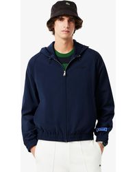 Lacoste - Wool Blend Flannel Hooded Jacket - Lyst