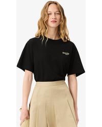 Lacoste - Oversized Short Cut Cotton Logo T-Shirt - Lyst