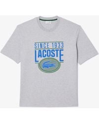 Lacoste - Loose Fit Heavy Cotton Printed T-Shirt - Lyst