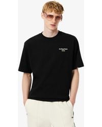 Lacoste - Loose Fit Heavy Jersey Printed T-Shirt - Lyst